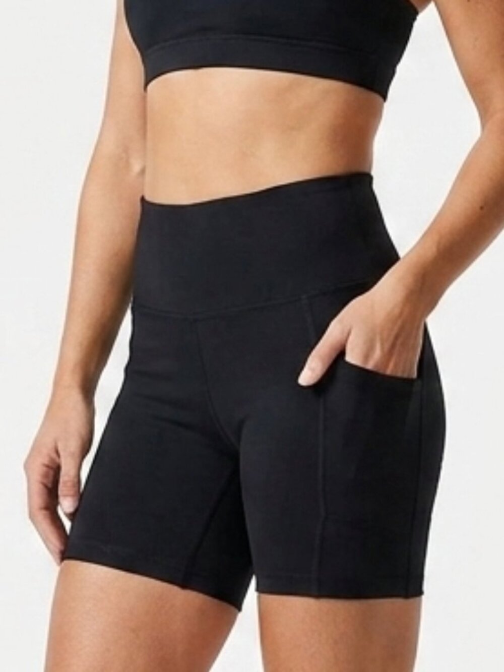 90 Degree by Reflex Black Biker Shorts Women's Size XS